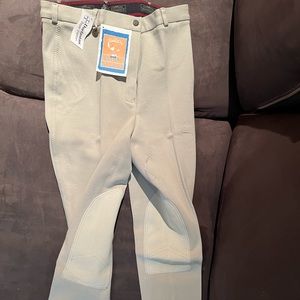 On Course Cotton Naturals womens equestrian breeches in gray,  34L